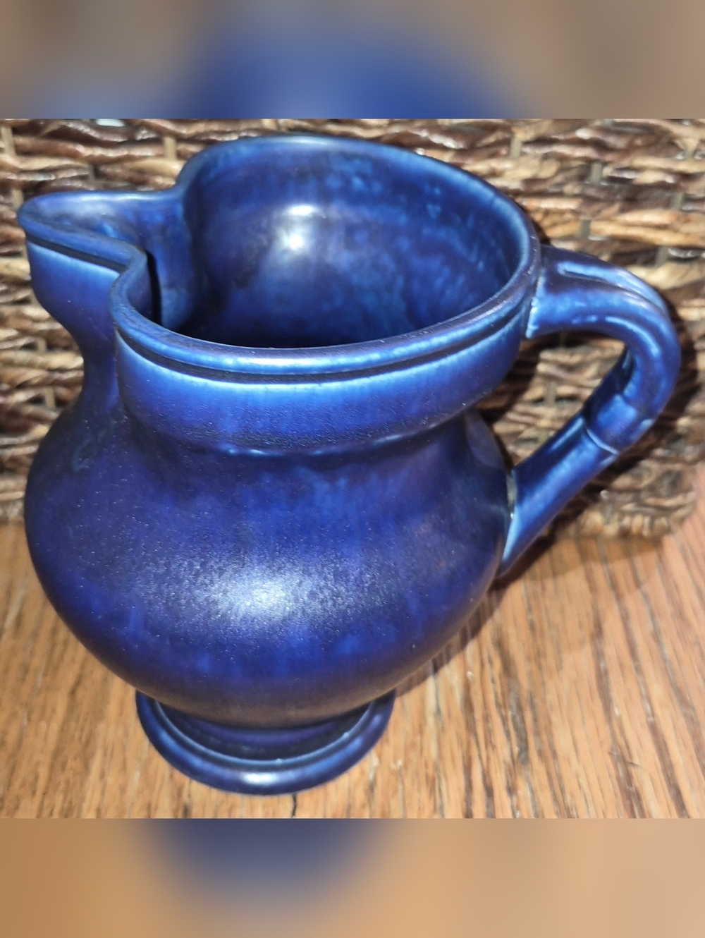 Vintage Cobalt Blue Glazed Studio Pottery 2 lt Creamer